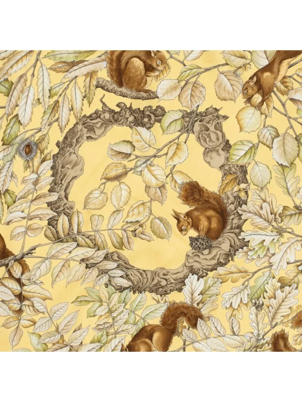 ★SOLD★ Hermes Scarf Brown Green Silk - Picture 3 of 5
